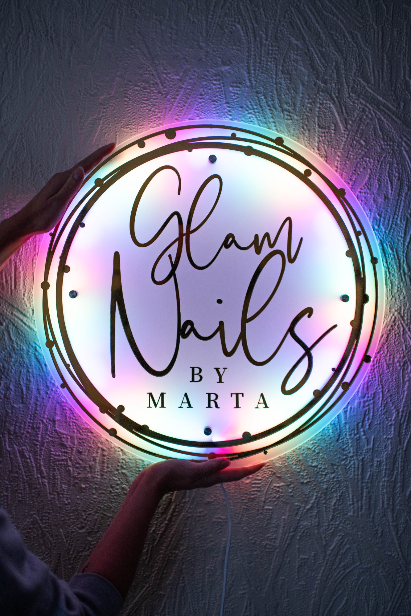 Glam Nails rainbow LED colours