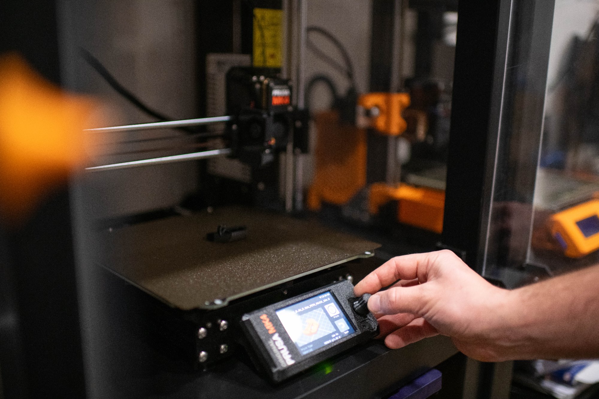 3D printer control panel and printing process